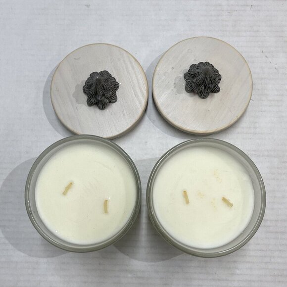 Pier 1 Imports Holiday Forest Festive Candle 2 Wick Silver Tree Lid Set Of 2 - Picture 6 of 7